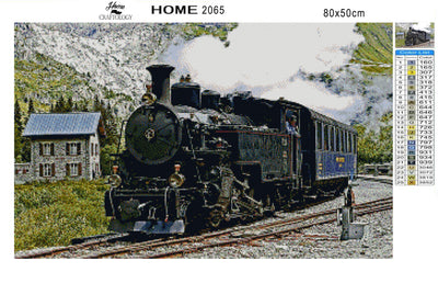 Steam Train in Furka - Premium Diamond Painting Kit
