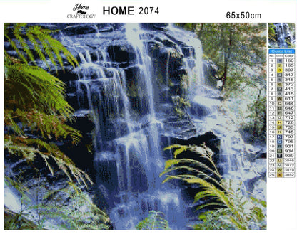 Idyll Waterfall - Premium Diamond Painting Kit