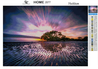 Perfect Low Tide Sunset - Premium Diamond Painting Kit