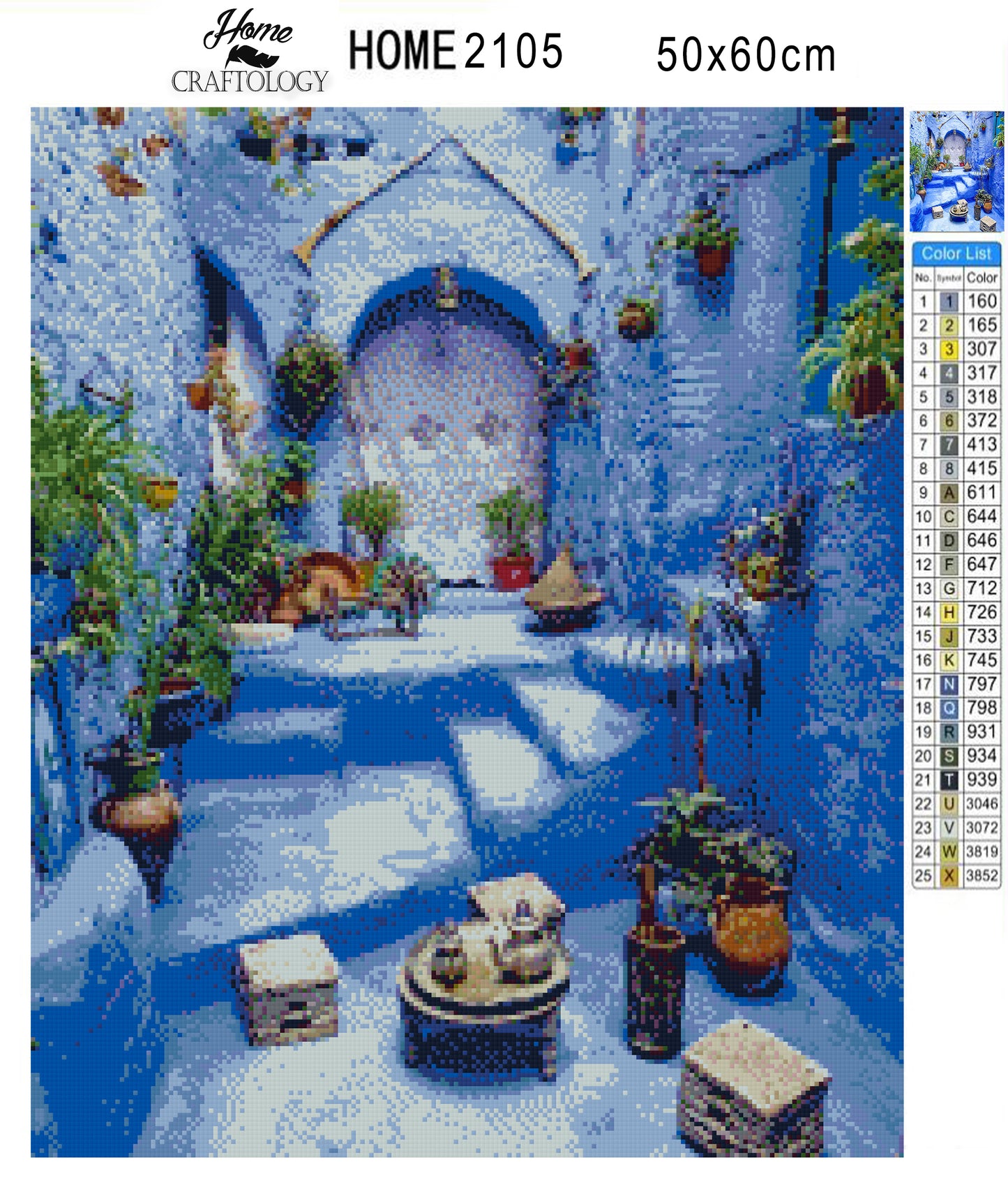 Blue House Interior - Premium Diamond Painting Kit