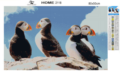 Cute Puffins - Premium Diamond Painting Kit