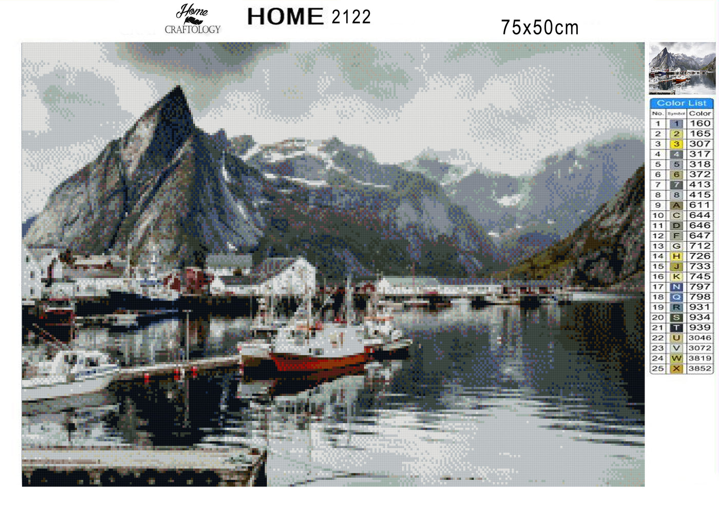 Ships at Fjord - Premium Diamond Painting Kit