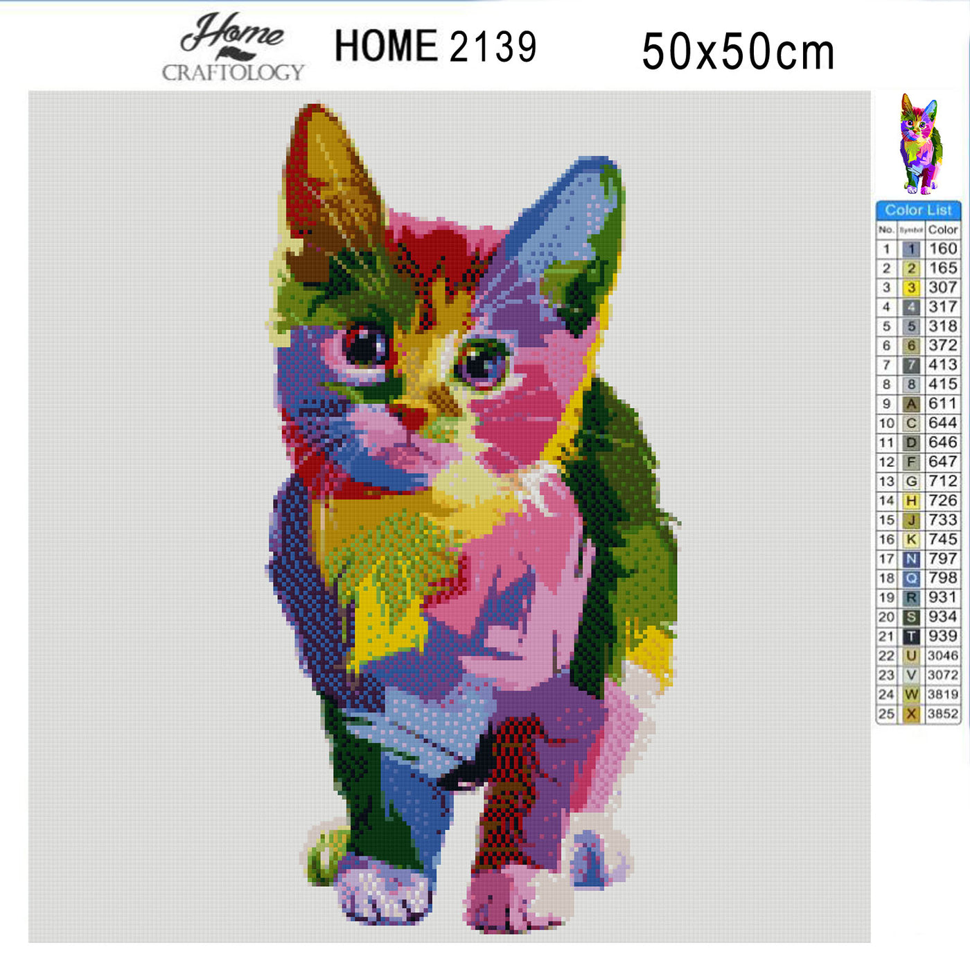 Colorful Kitten - Premium Diamond Painting Kit