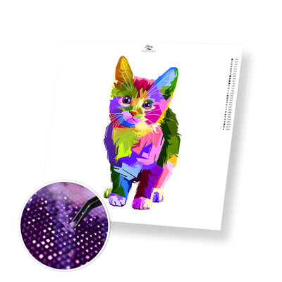 Colorful Kitten - Premium Diamond Painting Kit