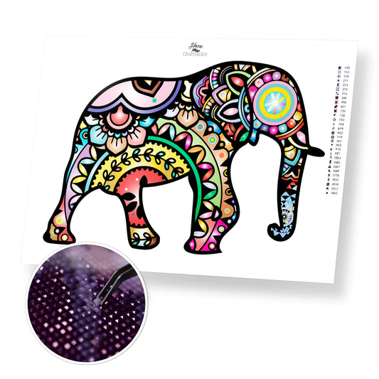 Decorative Elephant - Premium Diamond Painting Kit