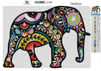 Decorative Elephant - Premium Diamond Painting Kit