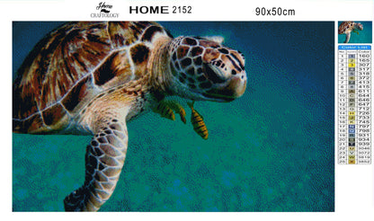 Turtle with Fishes - Premium Diamond Painting Kit