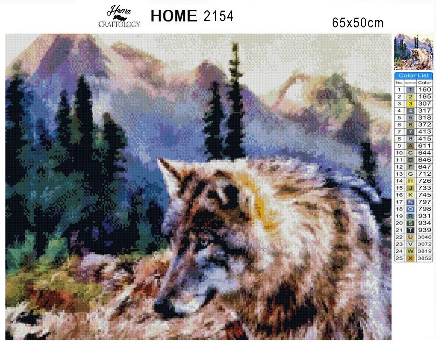 Wolf in the Mountain - Premium Diamond Painting Kit