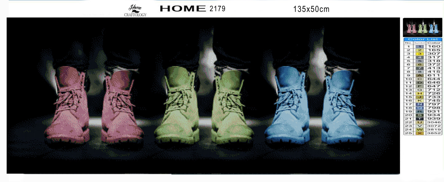 Colored Boots - Premium Diamond Painting Kit