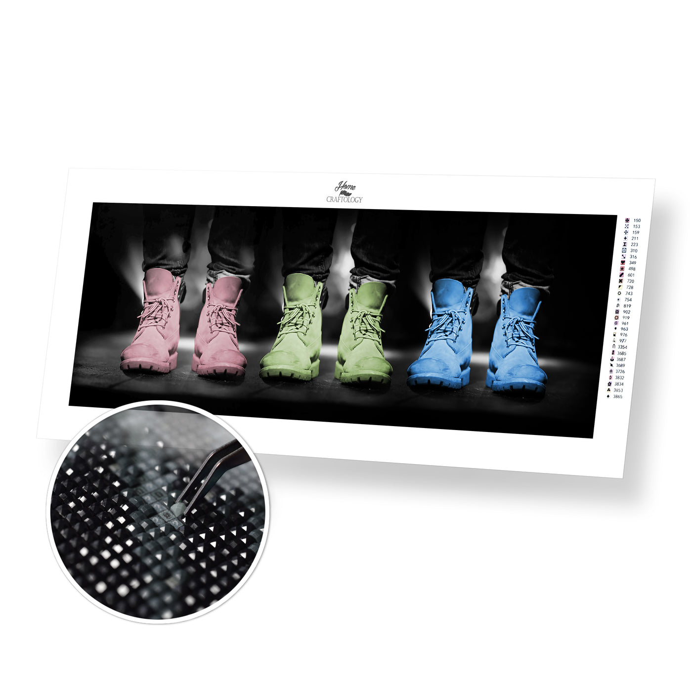 Colored Boots - Premium Diamond Painting Kit