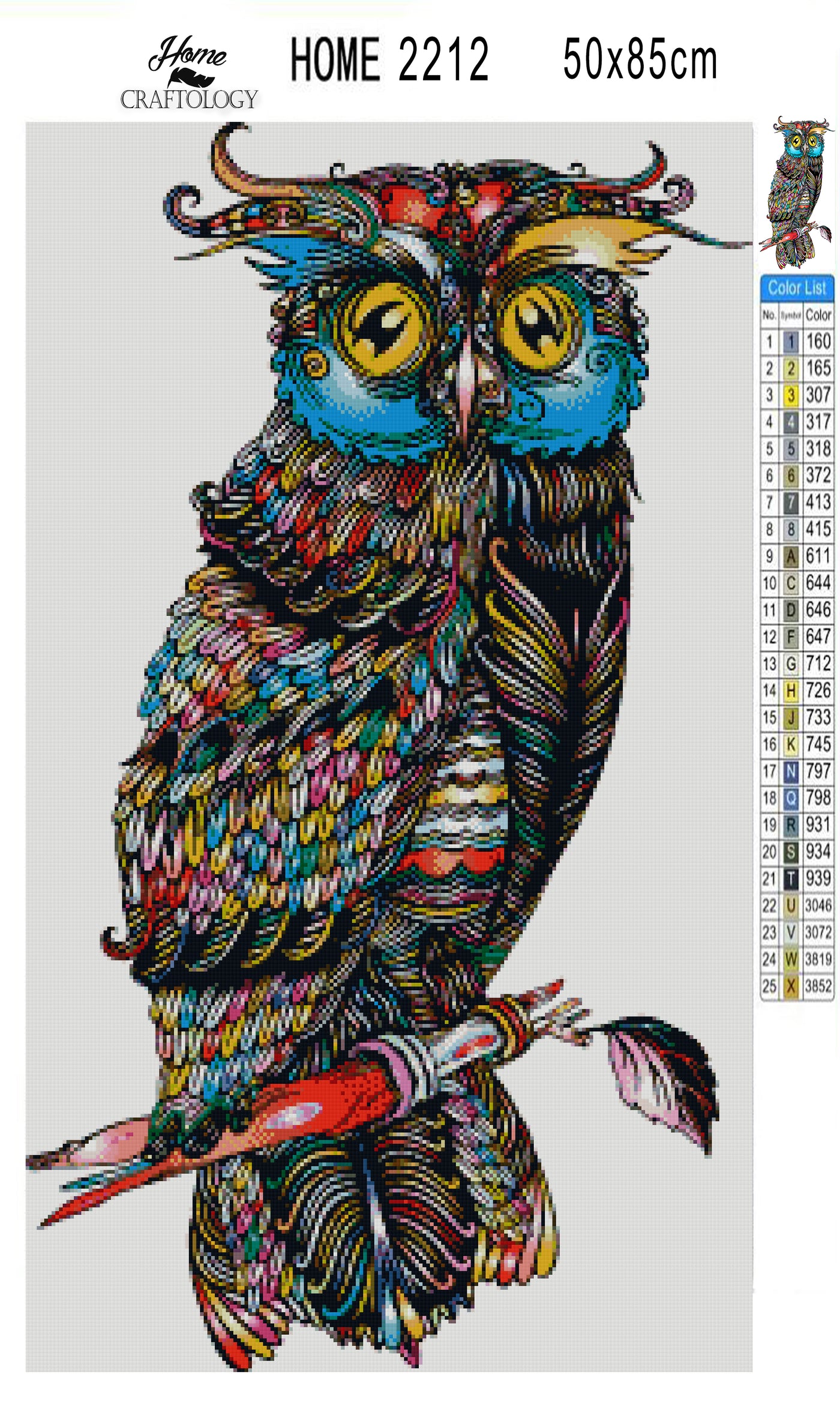 Owl on a Branch - Premium Diamond Painting Kit