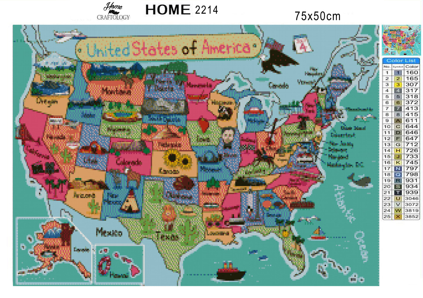 US Map - Premium Diamond Painting Kit