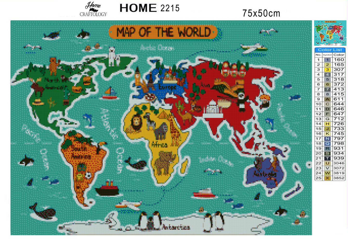 World Map - Premium Diamond Painting Kit