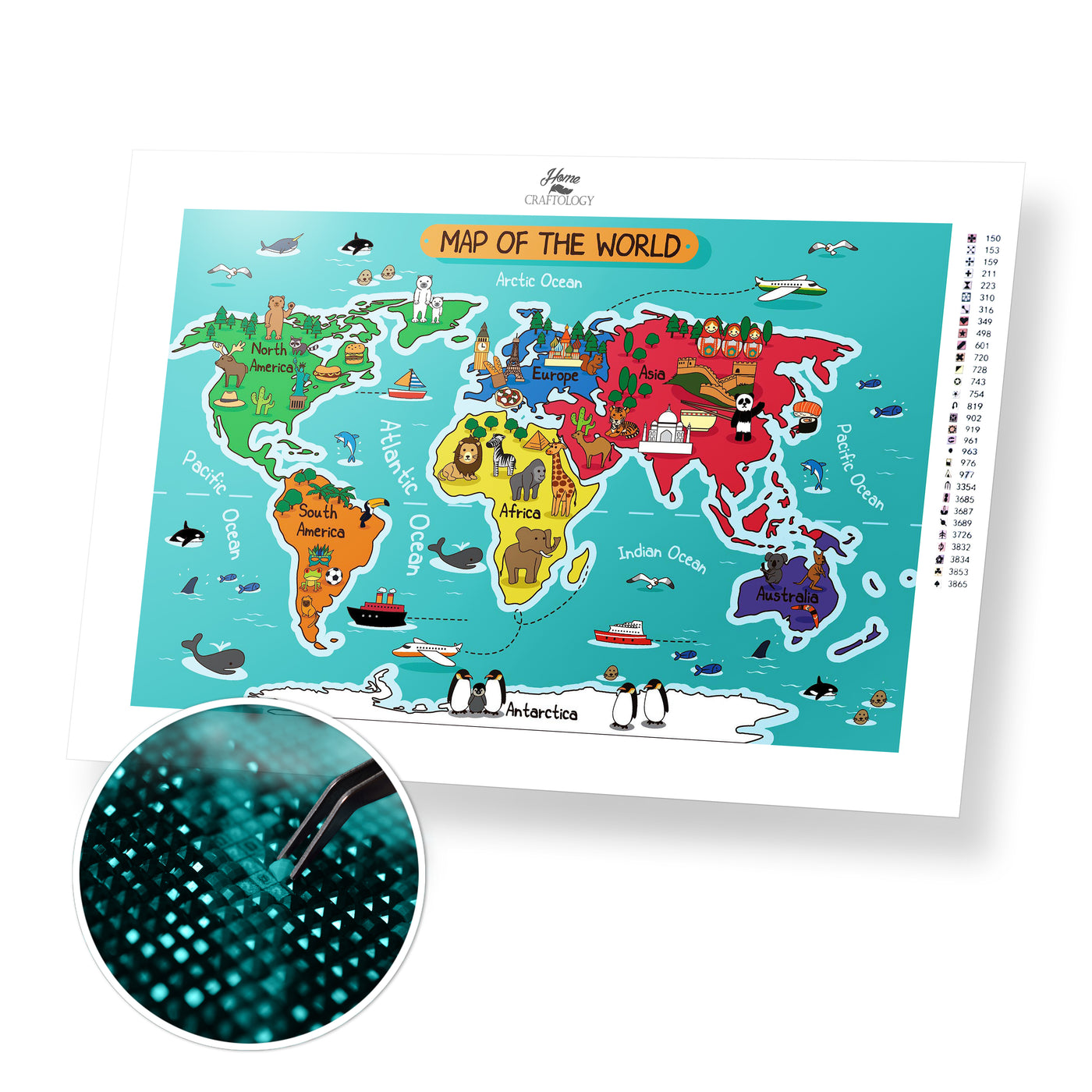 World Map - Premium Diamond Painting Kit