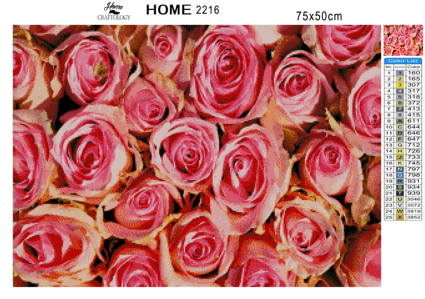 Bouquet of Pink Roses - Premium Diamond Painting Kit