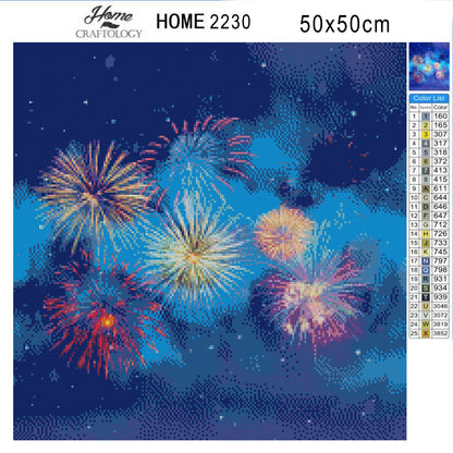 Fireworks in the Sky - Premium Diamond Painting Kit