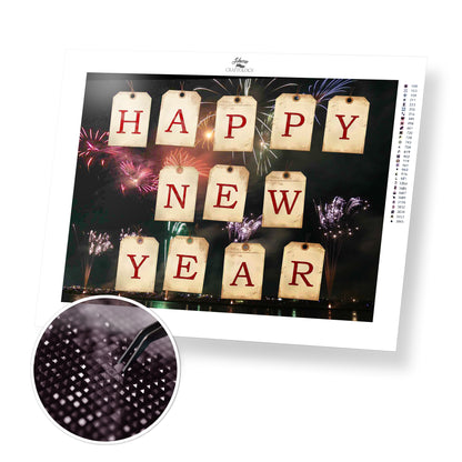 Happy New Year Tags - Premium Diamond Painting Kit