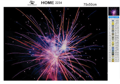 Multi-Colored Fireworks - Premium Diamond Painting Kit