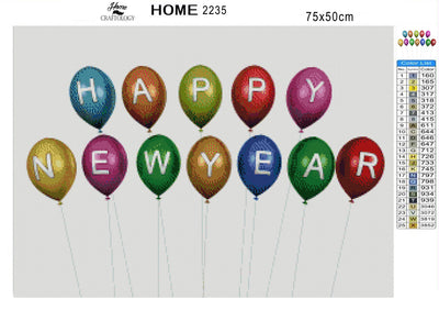 New Year Balloons - Premium Diamond Painting Kit