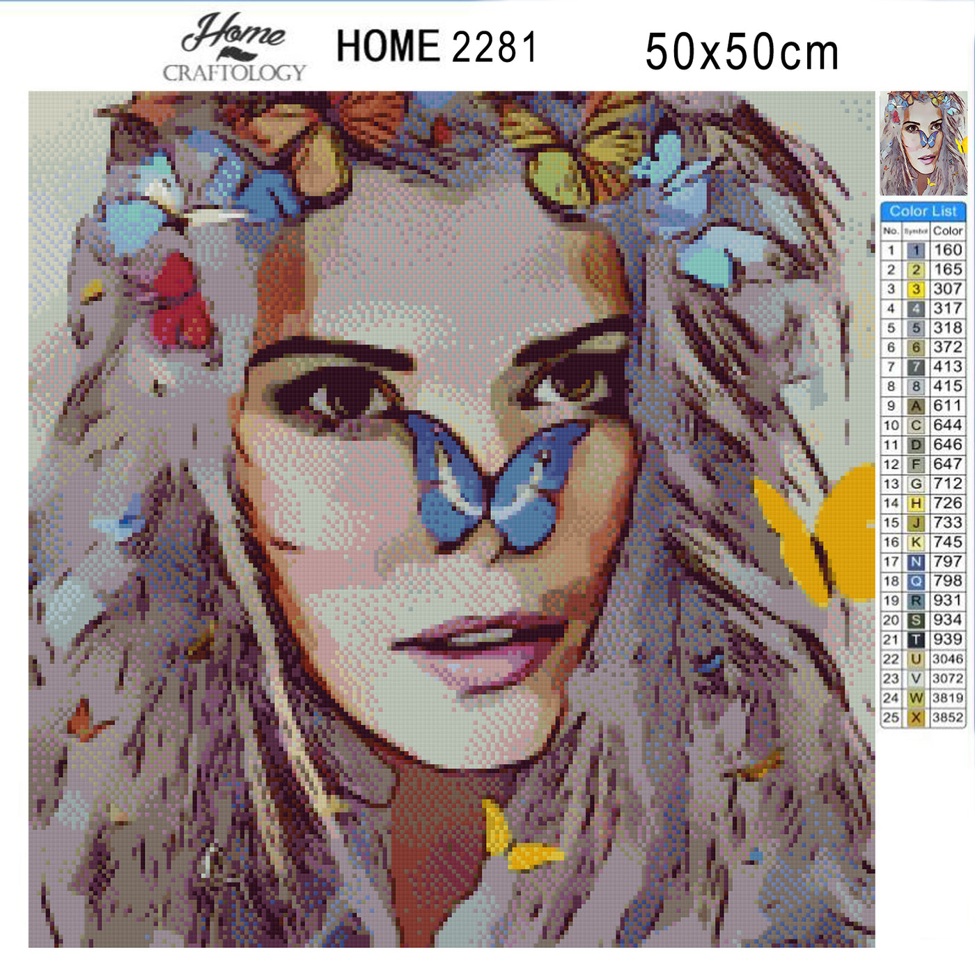 Woman Butterfly Art - Premium Diamond Painting Kit