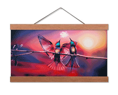 2 Imaginative Hummingbirds - Premium Diamond Painting Kit
