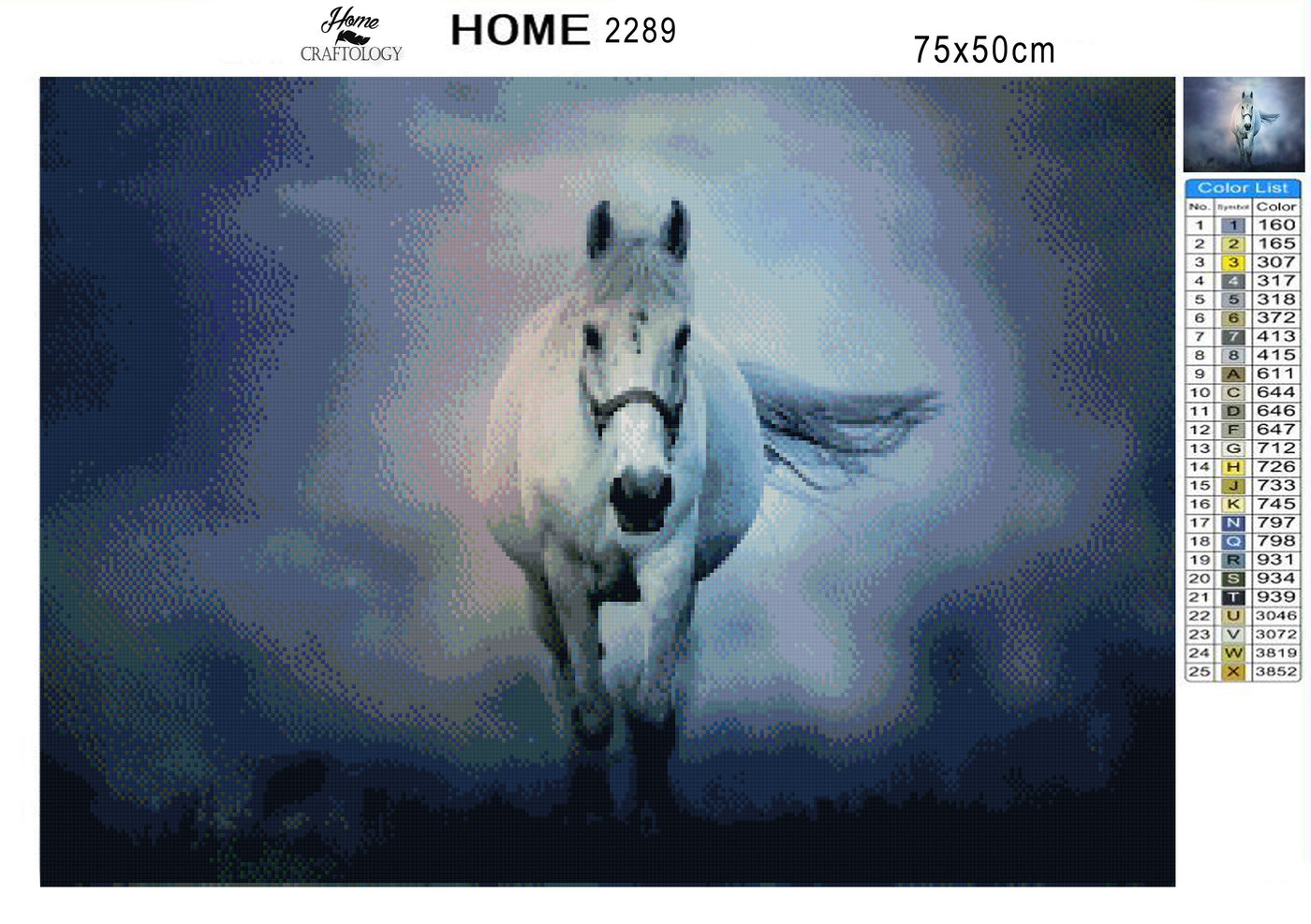 White Horse Running - Premium Diamond Painting Kit