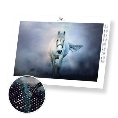 White Horse Running - Premium Diamond Painting Kit