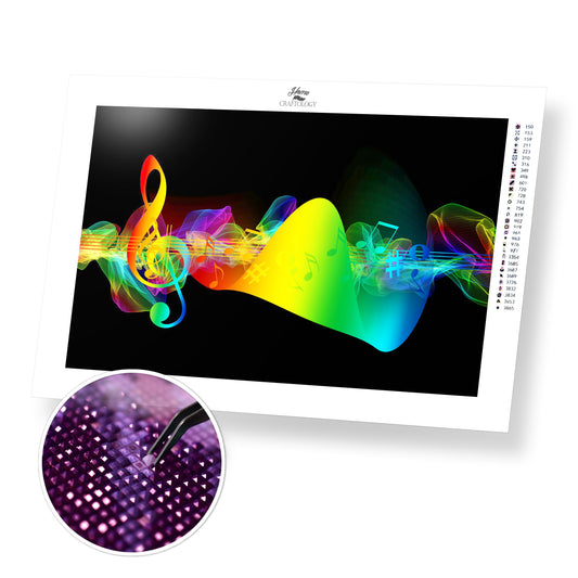 Colorful Musical Notes - Premium Diamond Painting Kit