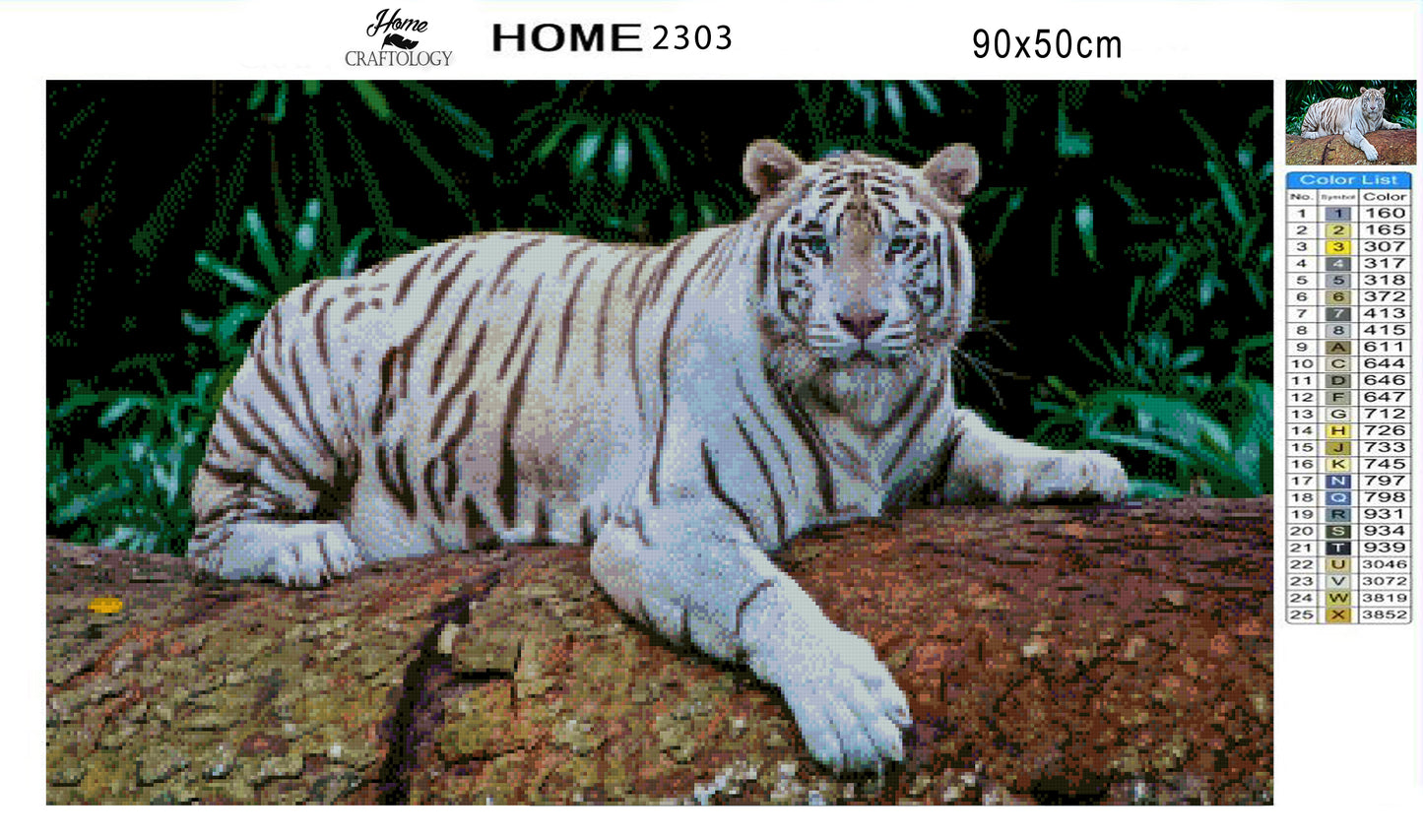 White Tiger - Premium Diamond Painting Kit