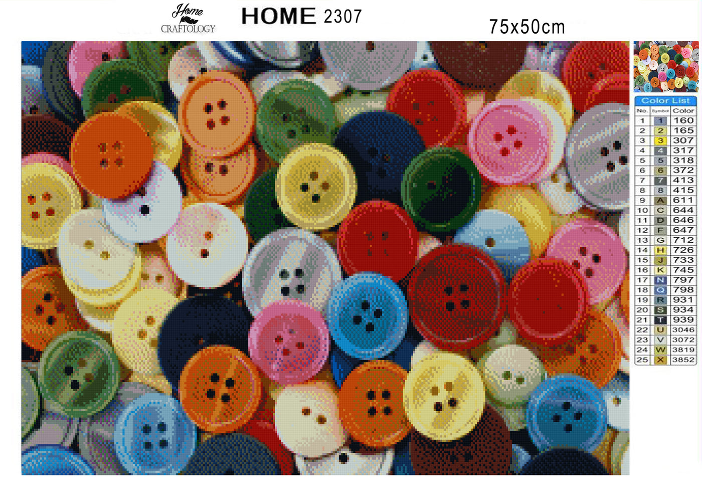 Colorful Buttons - Premium Diamond Painting Kit