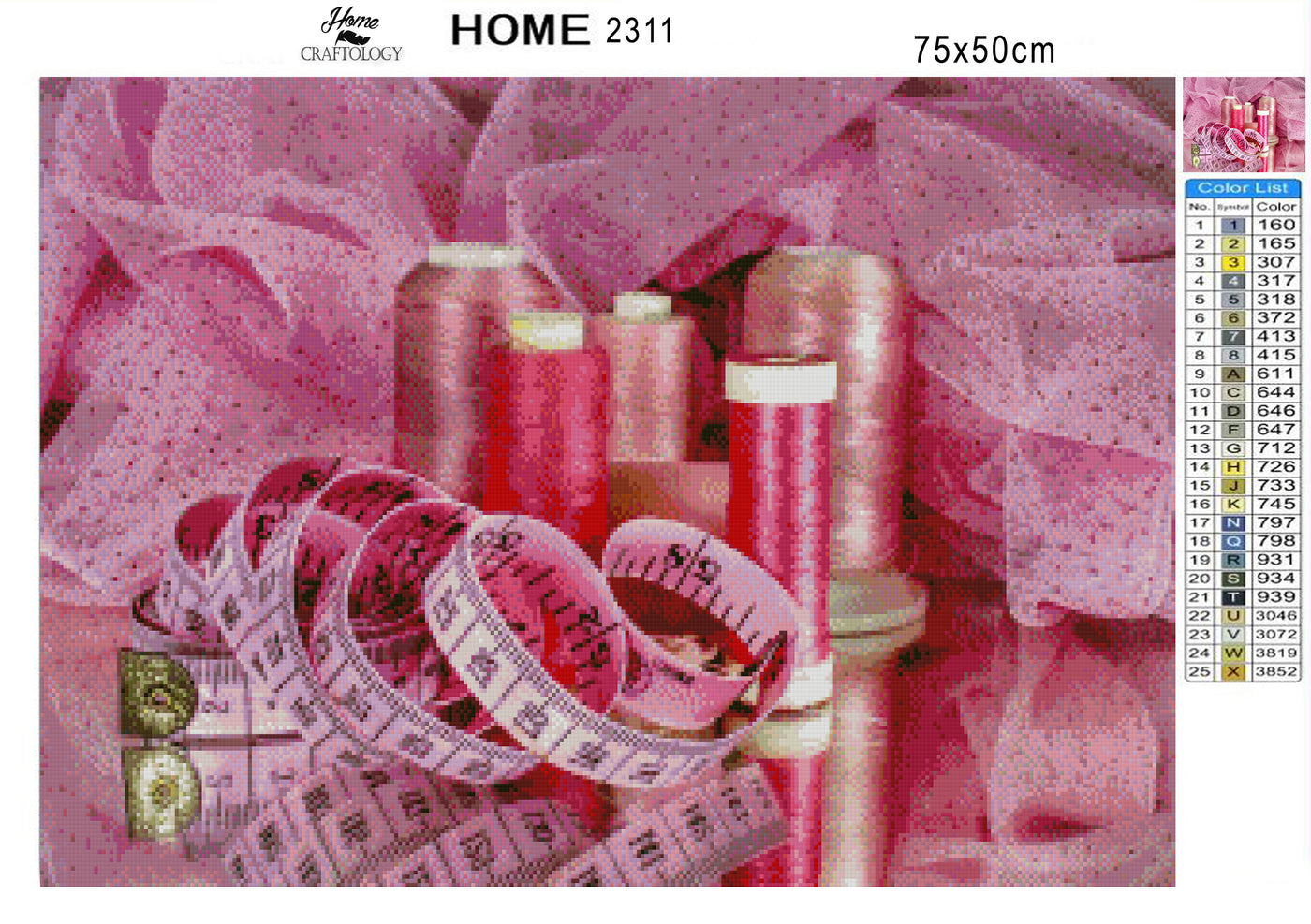Pink Sewing Materials - Premium Diamond Painting Kit