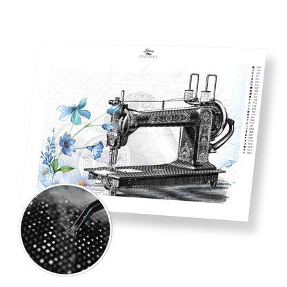 Vintage Sewing Machine - Premium Diamond Painting Kit