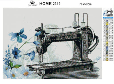 Vintage Sewing Machine - Premium Diamond Painting Kit