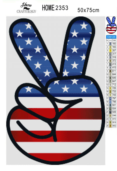 American Peace Sign - Premium Diamond Painting Kit