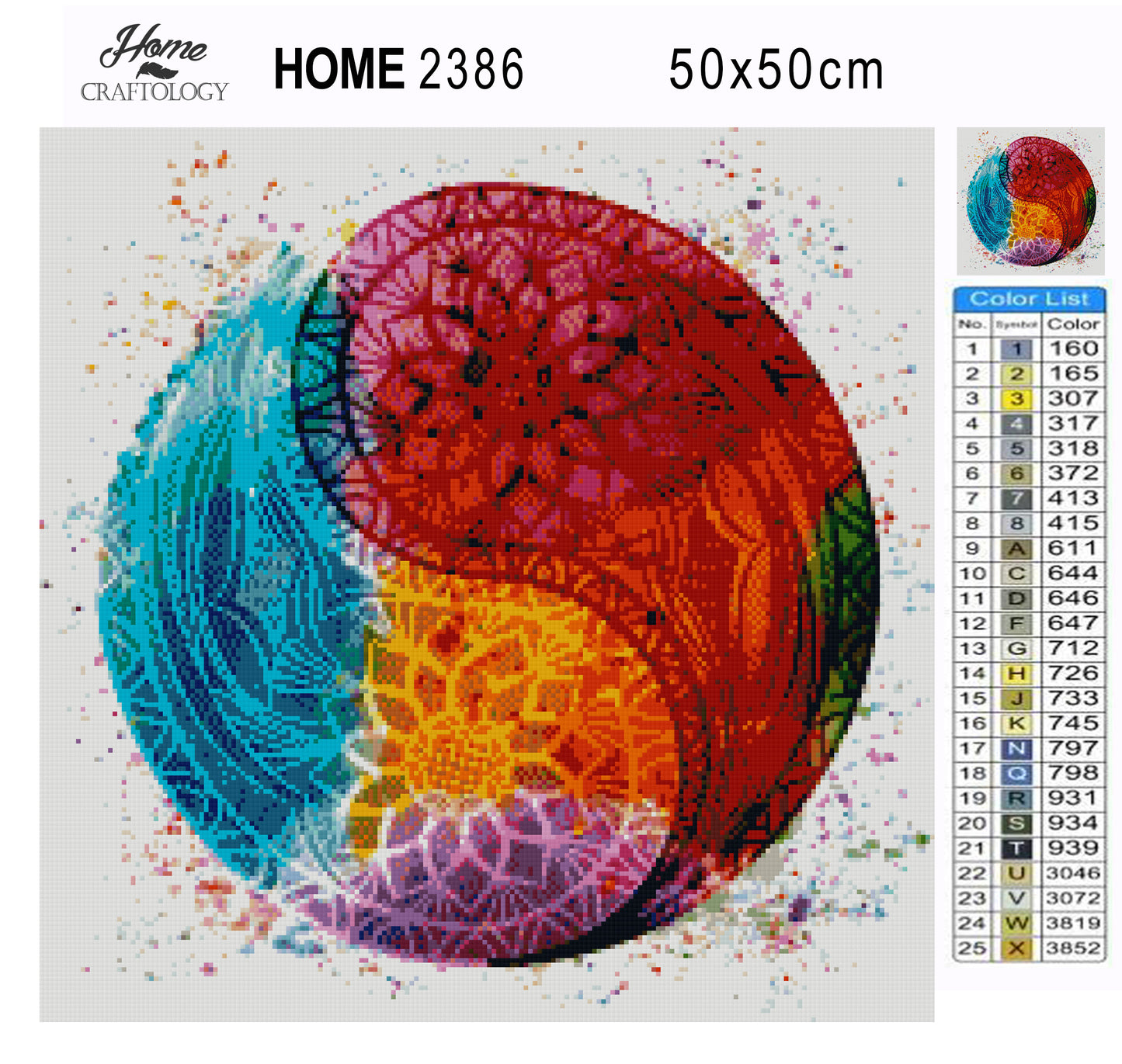 Yin and Yang Mandala - Premium Diamond Painting Kit