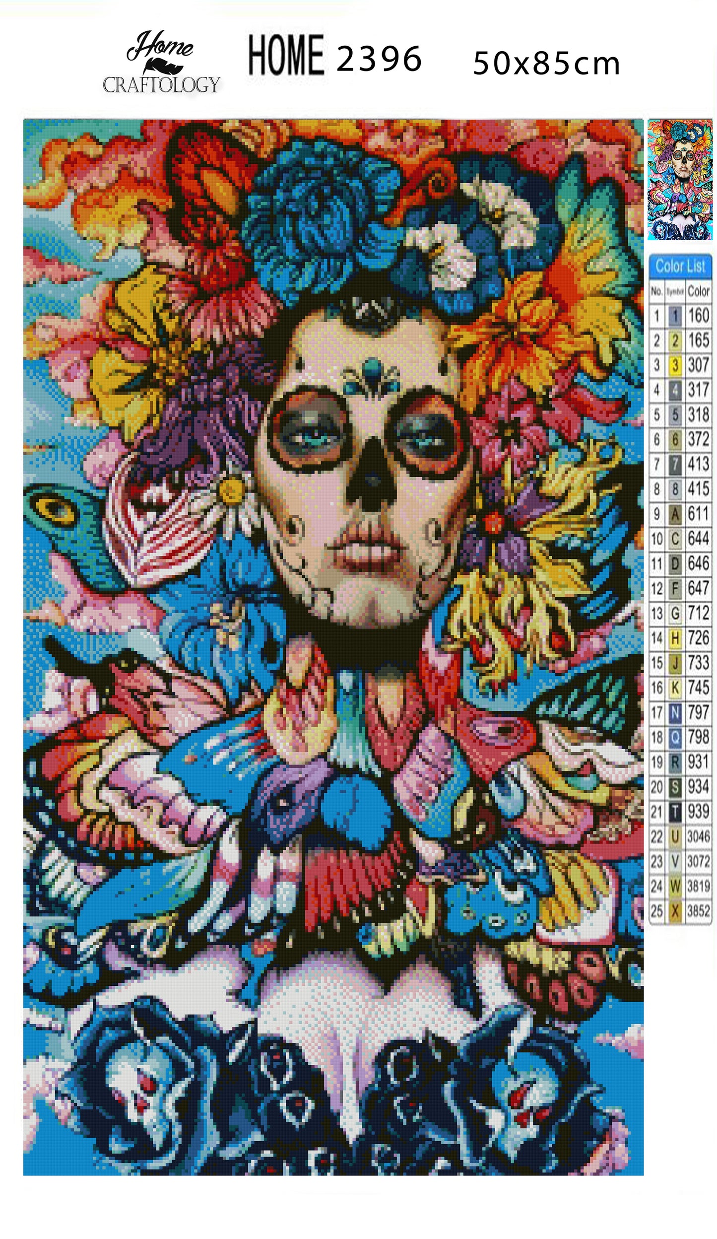 Beautiful Skull Painting - Premium Diamond Painting Kit