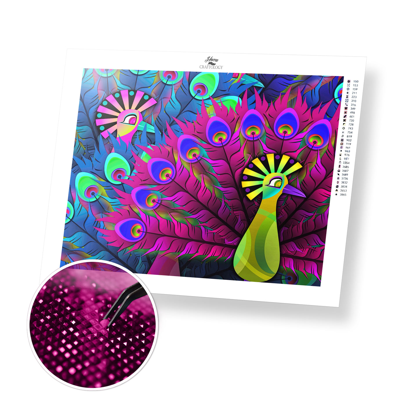 Digital Peacock Art - Premium Diamond Painting Kit