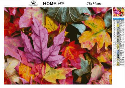 Colorful Autumn Leaves - Premium Diamond Painting Kit
