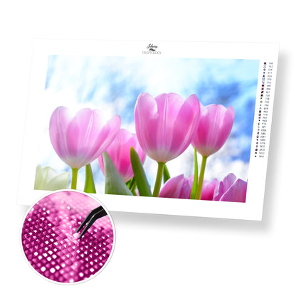 Fresh Pink Flowers - Premium Diamond Painting Kit