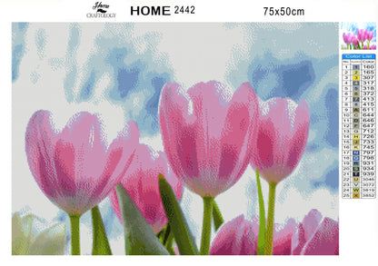 Fresh Pink Flowers - Premium Diamond Painting Kit