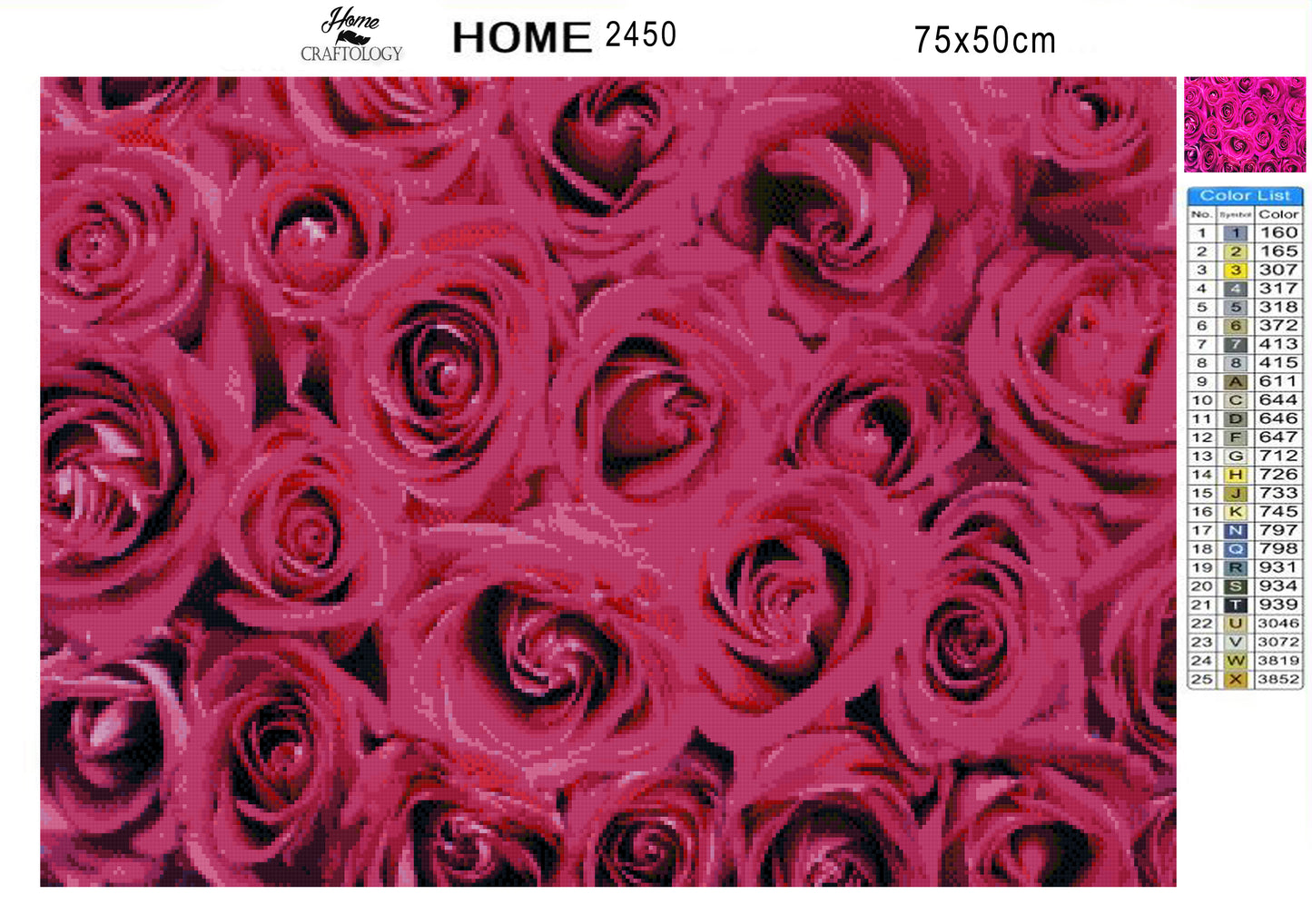 Rose Pink Flowers - Premium Diamond Painting Kit