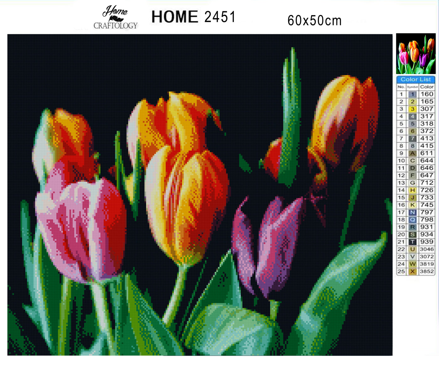 Stems of Tulips - Premium Diamond Painting Kit