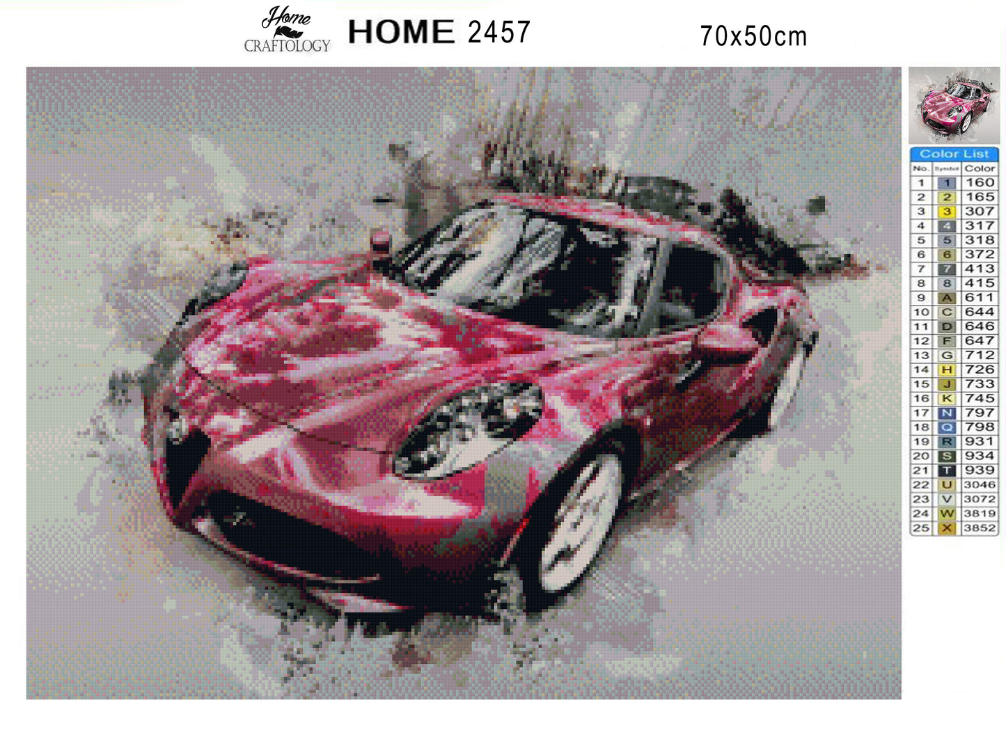 Pink Sports Car - Premium Diamond Painting Kit