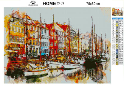 Boats at the Harbor - Premium Diamond Painting Kit