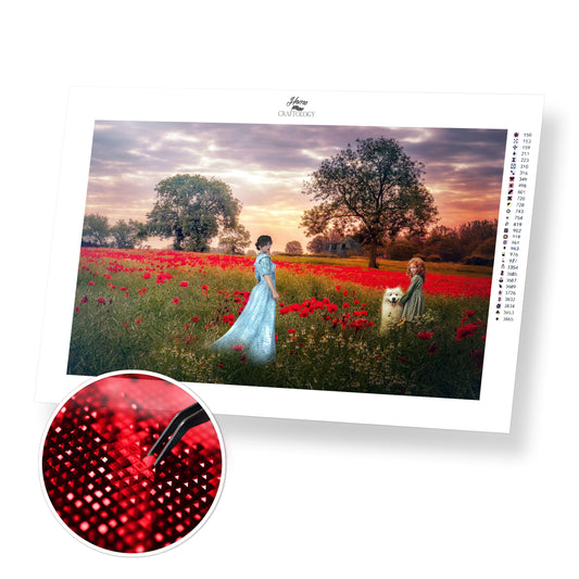 Garden Full of Poppies - Premium Diamond Painting Kit