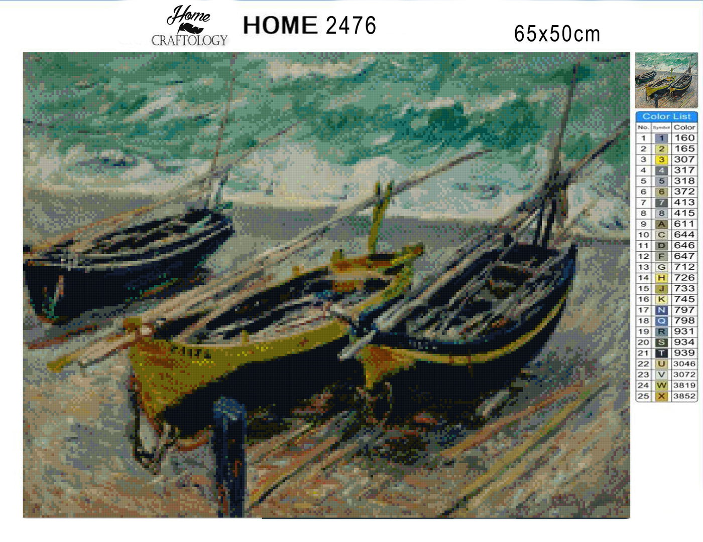 Three Fishing Boats - Premium Diamond Painting Kit