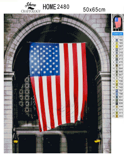 Hanging USA Flag - Premium Diamond Painting Kit