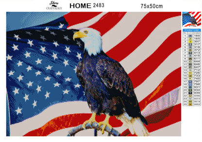 USA Flag with Bald Eagle - Premium Diamond Painting Kit