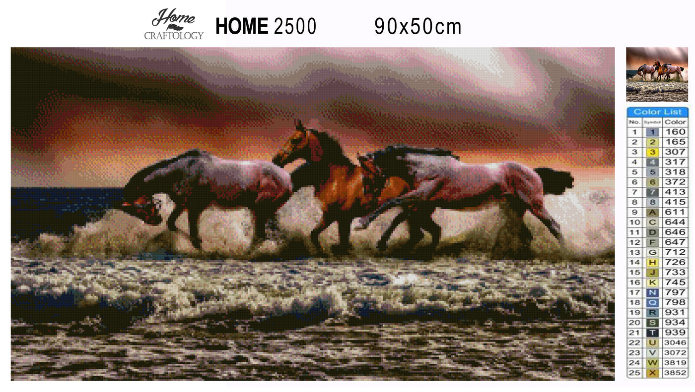 Horses Galloping - Premium Diamond Painting Kit
