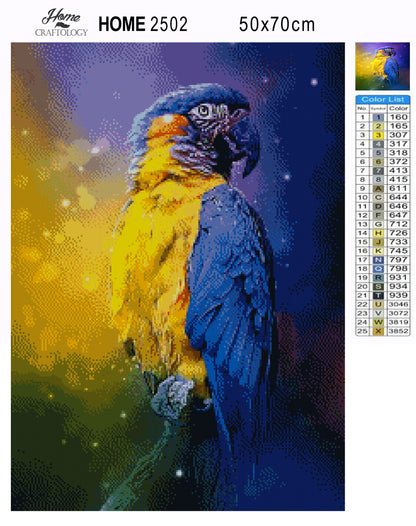 Parrot on a Branch - Premium Diamond Painting Kit